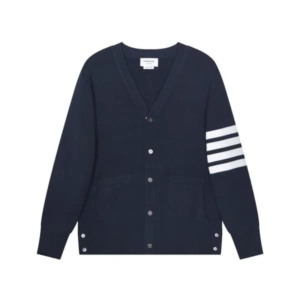 톰브라운 남성 브이넥 네이비 가디건 - Mens Navy Cardigan - thom060… - 1