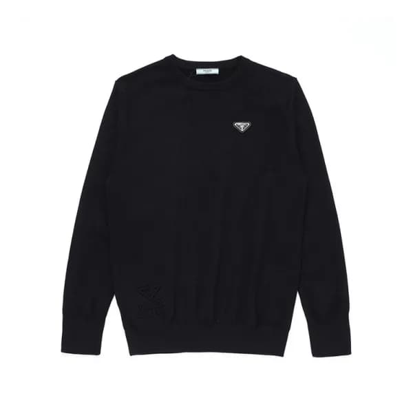 프라다 남성 크루넥 블랙 니트 - Prada Mens Black Knits - pra028… - 1