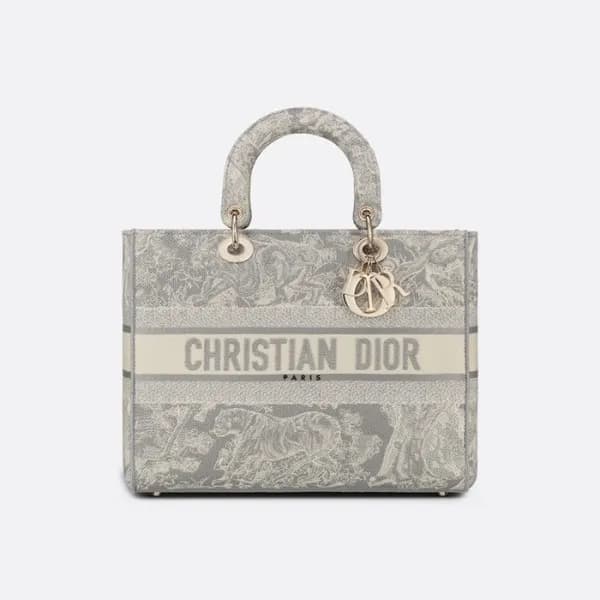 디올 여성 그레이 레이디백 - Dior Womens Gray Lady Bag - di92x - 1