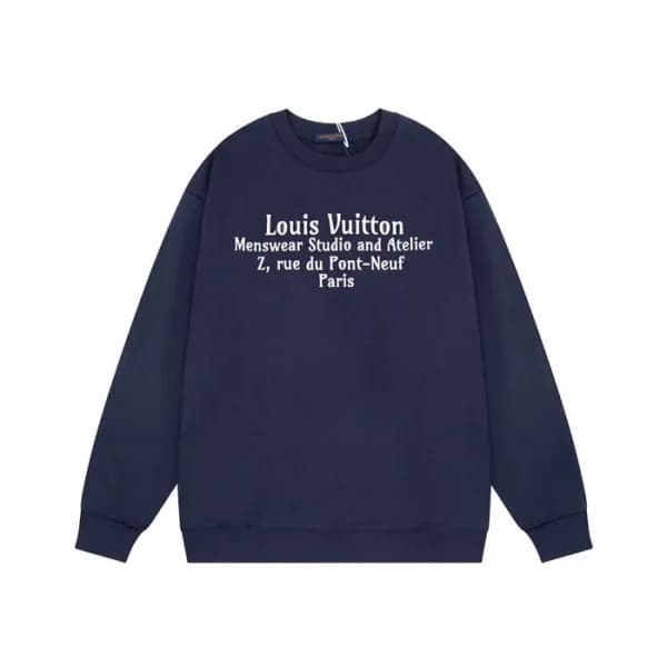 루이비통 남성 모던 네이비 맨투맨 - Louis vuitton Mens Navy Tshir… - 1