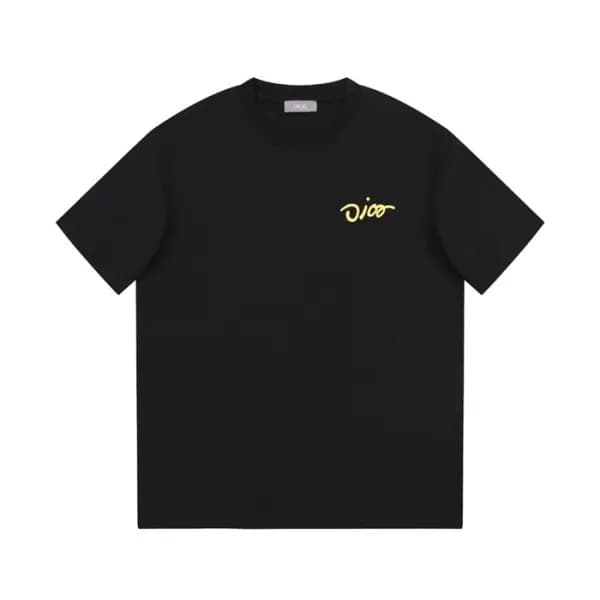 디올 남성 블랙 크루넥 반팔티 - Dior Mens Black Short sleeved T… - 1