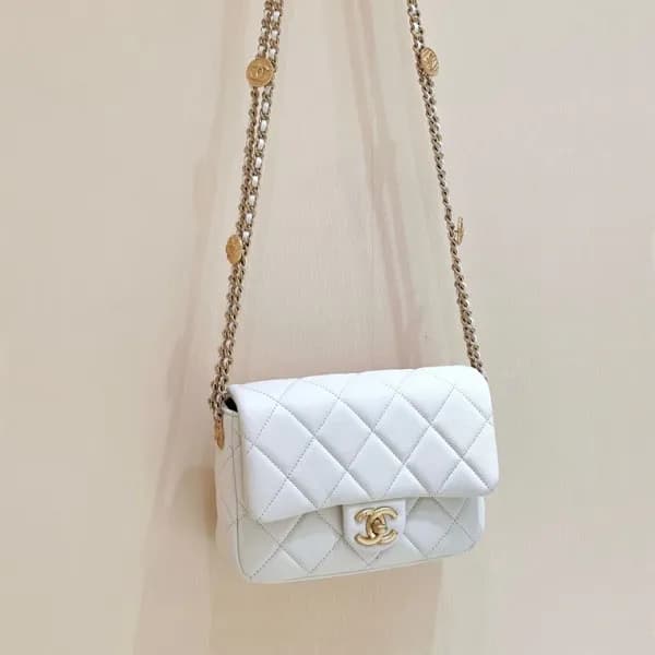 샤넬 여성 화이트 체인백 - Chanel Womens White Cross Bag - ch… - 1