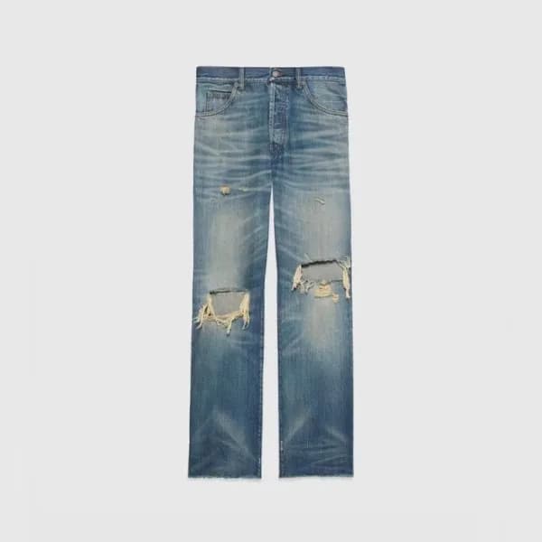 구찌 남성 블루 청바지 - Gucci Mens Blue Jeans - gu537x - 1