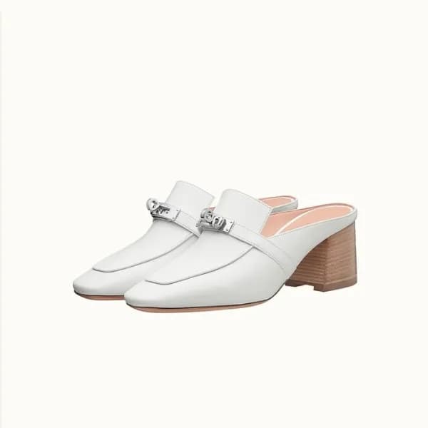 에르메스 여성 화이트 블로썸 뮬 - Hermes Womens White Blossom - … - 1