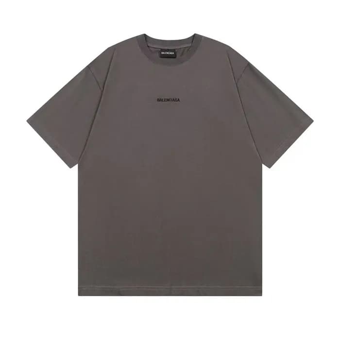 발렌시아가 남성 차콜 크루넥 반팔티 - Balenciaga Mens Short sleeve… - 1