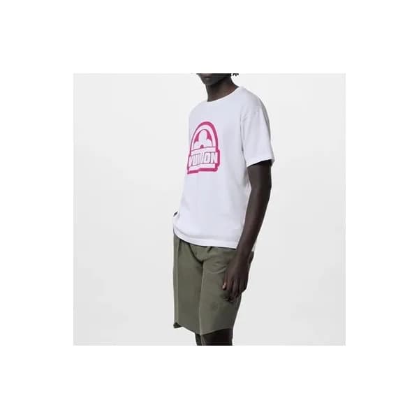 루이비통 남성 화이트 크루넥 반팔티 - Louis vuitton Mens White Sho… - 1