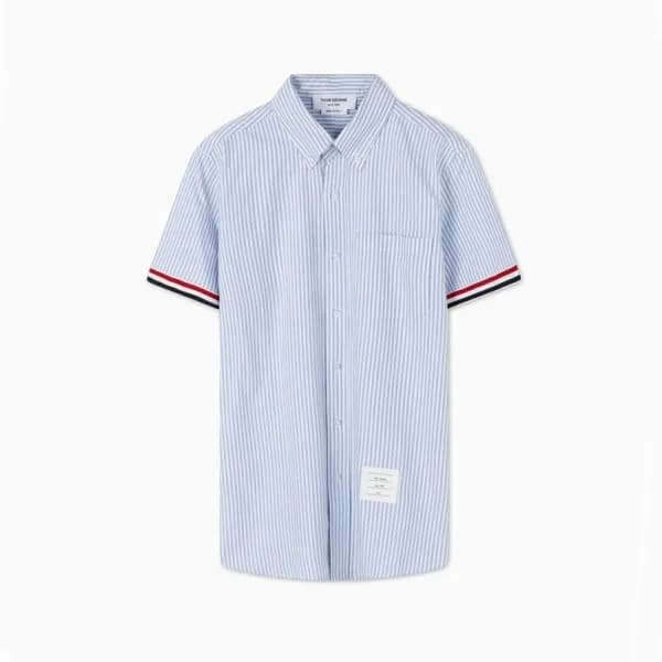 톰브라운 남성 블루 반팔 셔츠 - Thom Browne Mens Blue Half slee… - 1
