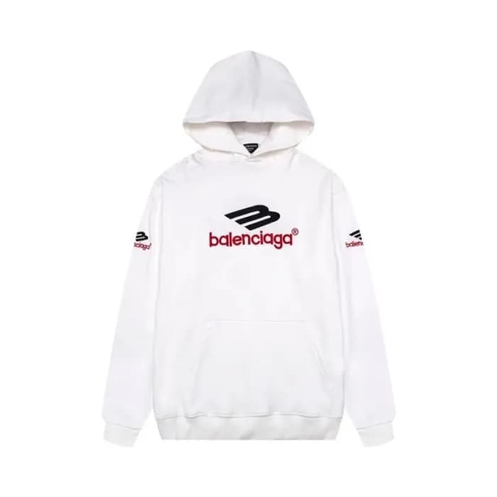 발렌시아가 남성 화이트 후드티 - Balenciaga Mens White Hoodie - … - 1