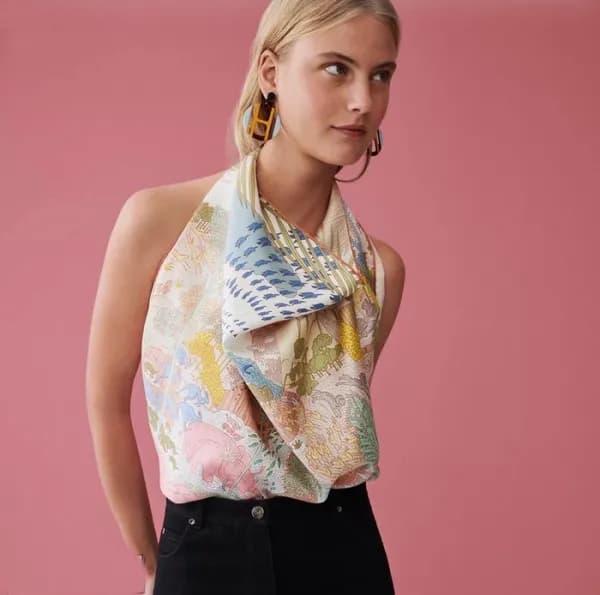 에르메스 여성 오렌지 스카프 - Hermes Womens Orange Scarf - he4… - 1