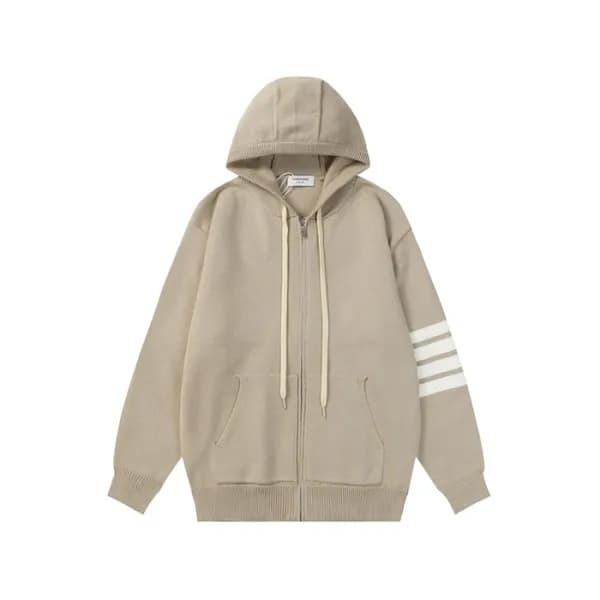 톰브라운 남성 캐쥬얼 베이지 후드티 - Thom Browne Mens Beige Hoodi… - 1