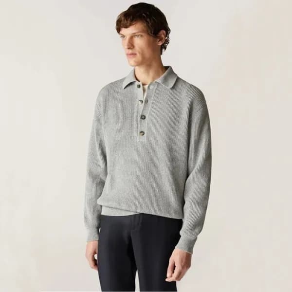 로로피아나 남성 그레이 니트 - Loro Piana Mens Gray Knit - lp39… - 1