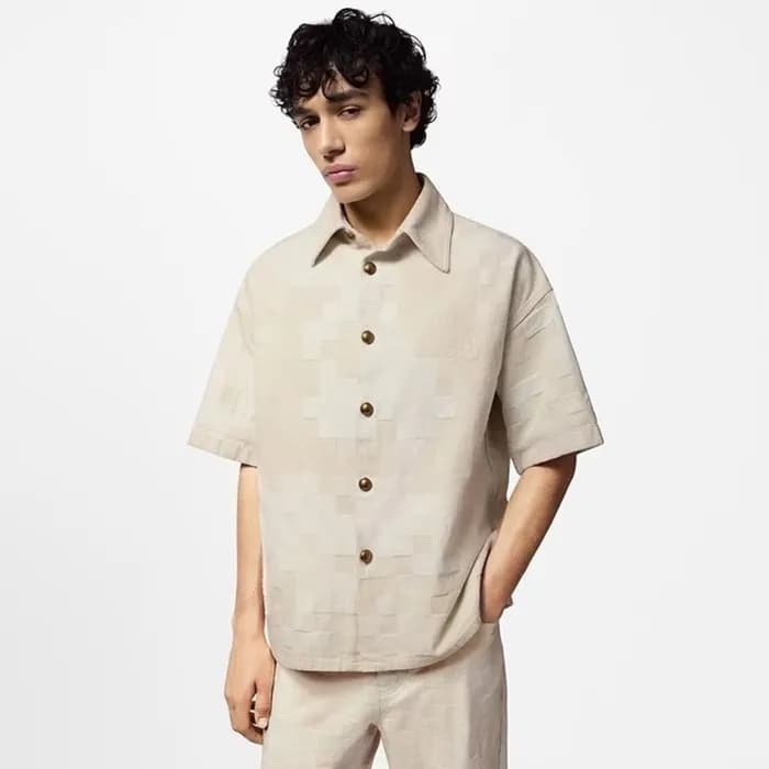 루이비통 남성 아이보리 반팔 셔츠 - Louis vuitton Mens Ivory Shir… - 1