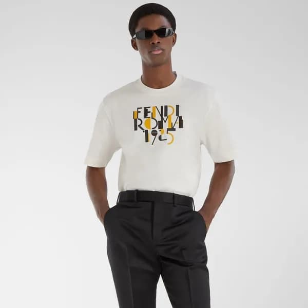 펜디 남성 블랙 반팔 티셔츠 - Fendi Mens Black Tshirts - fec93… - 1