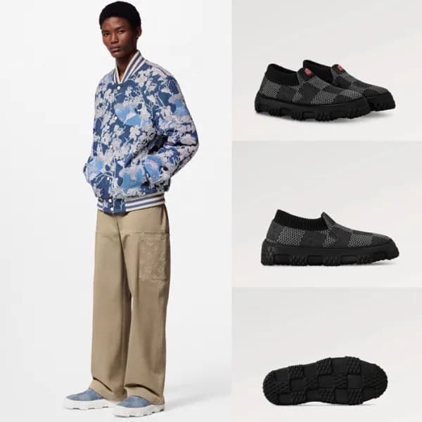 루이비통 남성 다미에 블랙 로퍼 - Louis vuitton Mens Black Loafe… - 1