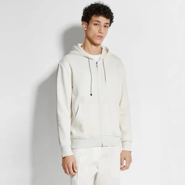 브루넬로쿠치넬리 남성 집업 후드티 - Brunello Cucinelli Mens Zip-u… - 1
