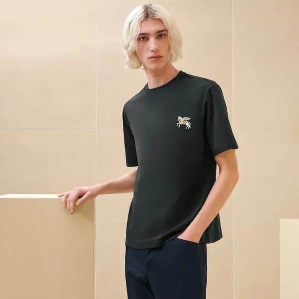 에르메스 남성 라운드 반팔티 - Hermes Mens Round Tshirt - hec50… - 1