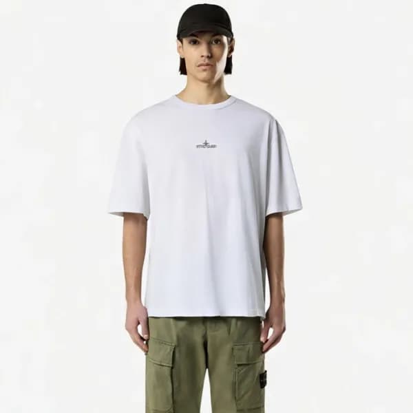 스톤아일랜드 남성 라운드 반팔 티셔츠 - Stone Island Mens Round Tsh… - 1