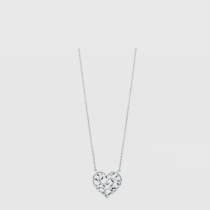 티파니 여성 올리브 리프 하트 펜던트 네크리스 - Tiffany Womens Olive Leaf Heart Pendant Necklace - acc9212x - 1