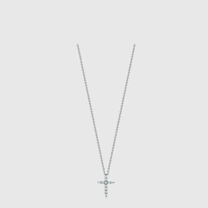 티파니 여성 크로스 펜던트 네크리스 - Tiffany & Co Womens Cross Pendant Necklace - acc9359x - 1