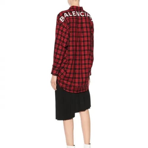 Balenciaga 2018 Back Logo Check T-shirt - 발렌시아가 백로… - 1