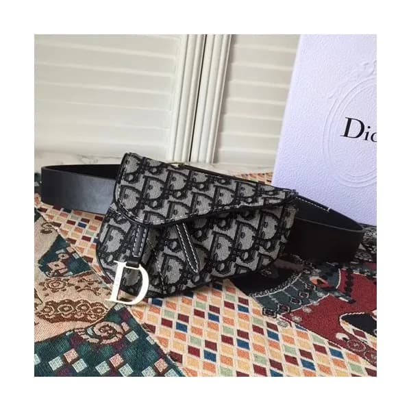 Dior 2018 Leather Black Saddle Belt Bag ,17.5CM - … - 1