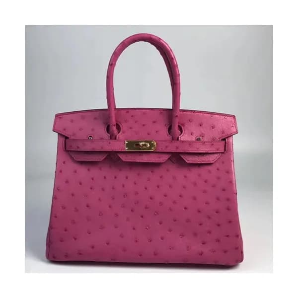 Hermes Birkin Ostrich Leather Tote Shoulder Bag ,3… - 1