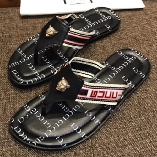 Gucci 2018 Mens Flip-flap Slippers - 구찌 남성 쪼리 블랙 G… - 1