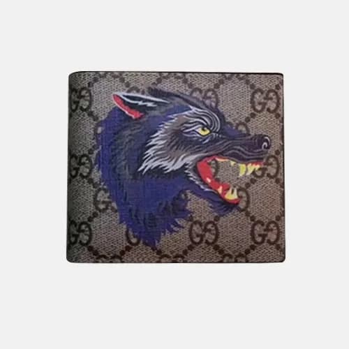 Gucci 2019 Wolf Print GG Supreme Wallet 451268 - 구… - 1