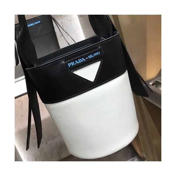 Prada 2019 Leather Mini Bucket Tote Shoulder Bag,2… - 1