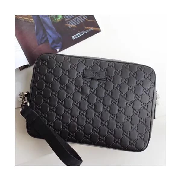 Gucci Signature Leather Clutch Bag,25CM - 구찌 시그니처 … - 1