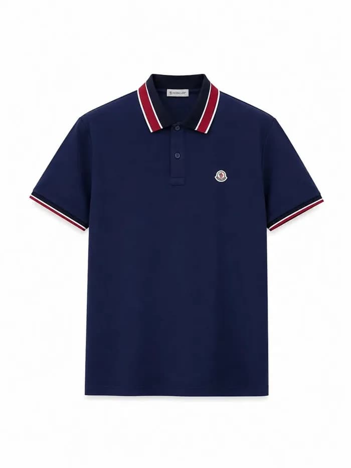 Mocler Mens Polo Patch Logo Cotton Short Sleeved T… - 1