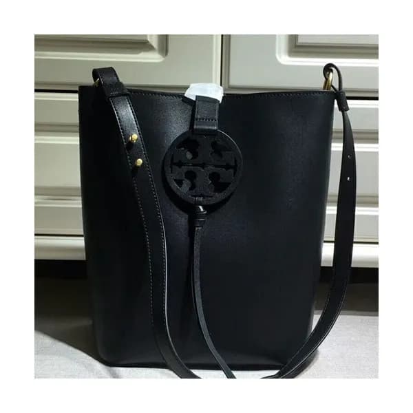 Tory Burch Miller Leather Black Hobo Shoulder Bag,… - 1