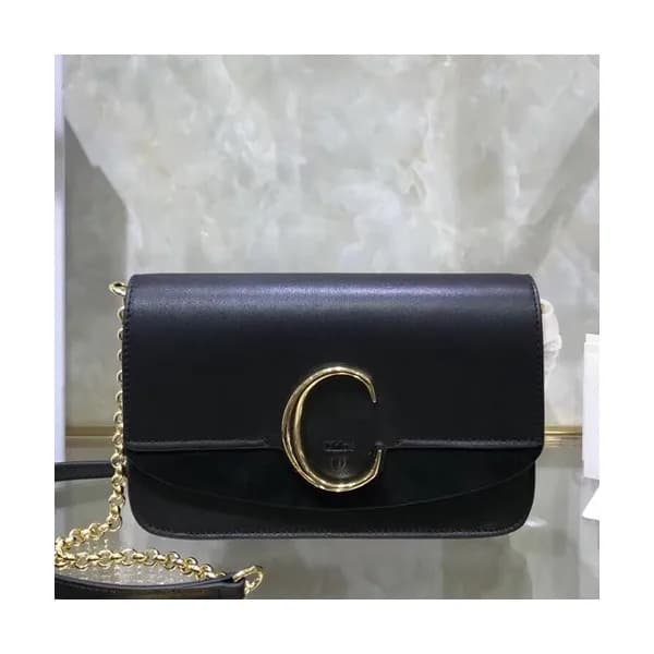 [데일리백으로 강추]Chole 2019 C Leather Shoulder Bag, 21cm… - 1