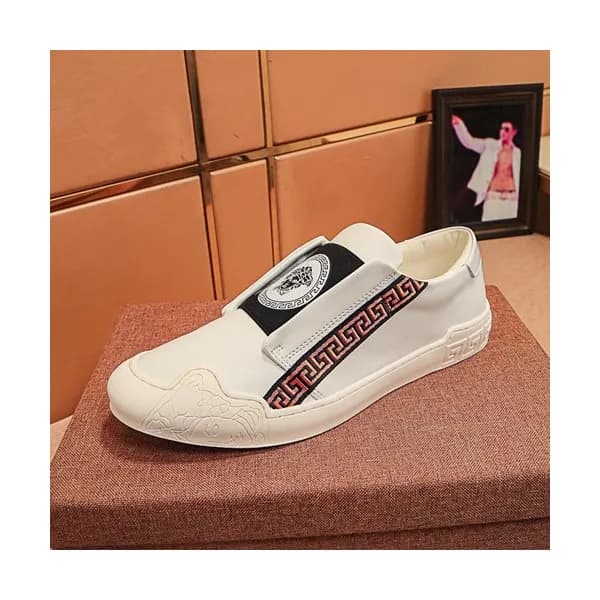 Versace 2019 Mens Leather Sneakers - 베르사체 2019 남성용… - 1