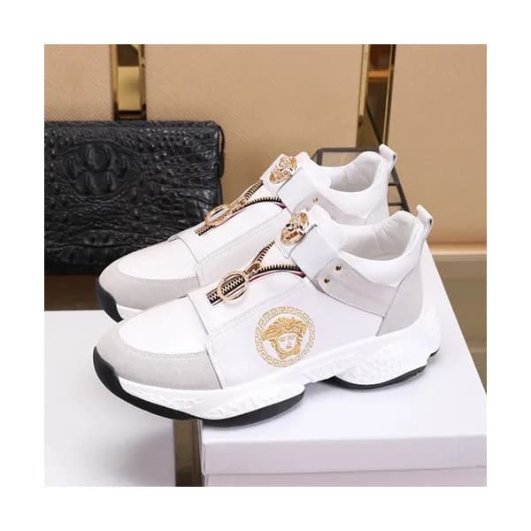 Versace 2019 Mens Leather Sneakers - 베르사체 2019 남성용… - 1