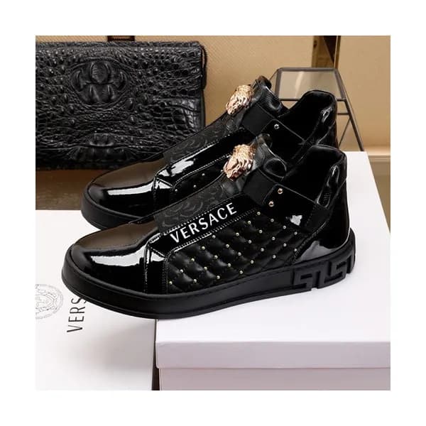 Versace 2020 Mens Leather Sneakers - 베르사체 2020 남성용… - 1