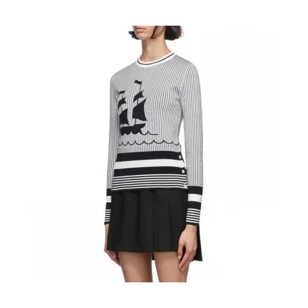 [톰브라운]Thom Browne 2020 Womens Strap Crew-neck Swea… - 1