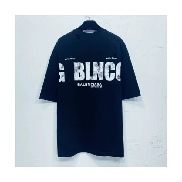Balenciaga Mm/Wm Logo Cotton Short Sleeved Tshirt… - 1