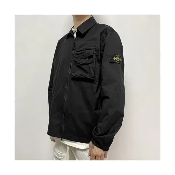 [캐쥬얼]Stone Island Mens Basic Casual Jackets Blac… - 1