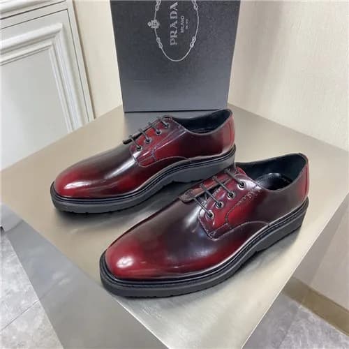 Prada 2021 Men's Leather Derby Shoes,PRAS0810 … - 1