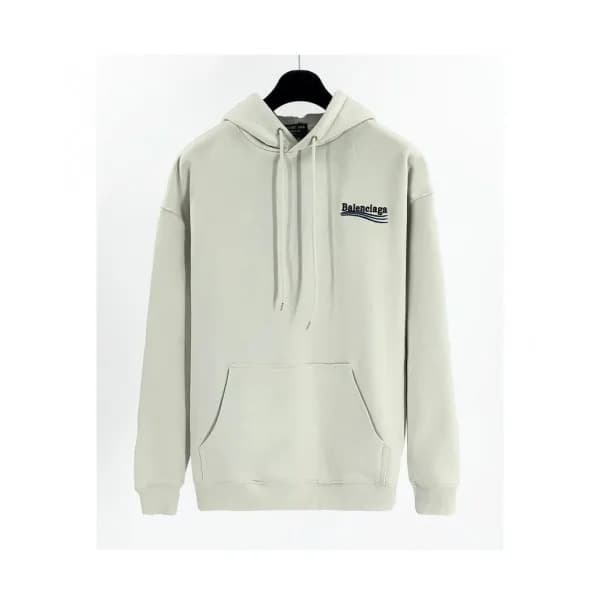 Balenciaga Mm/Wm Logo Cotton Oversize Hoodie Gray… - 1