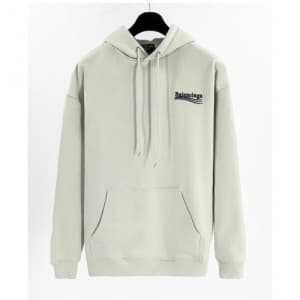 Balenciaga Mm/Wm Logo Cotton Oversize Hoodie Gray…