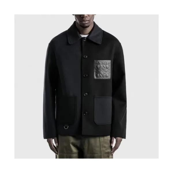 Loewe Mens Logo Casual Jackets Black - 로에베 2021 남… - 1