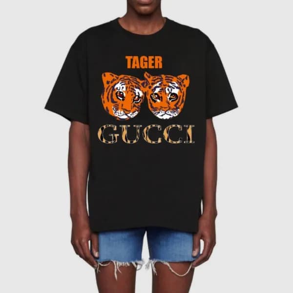 구찌 남자 크루넥 블랙 반팔티 - Unisex Black Tshirts - guc04572… - 1