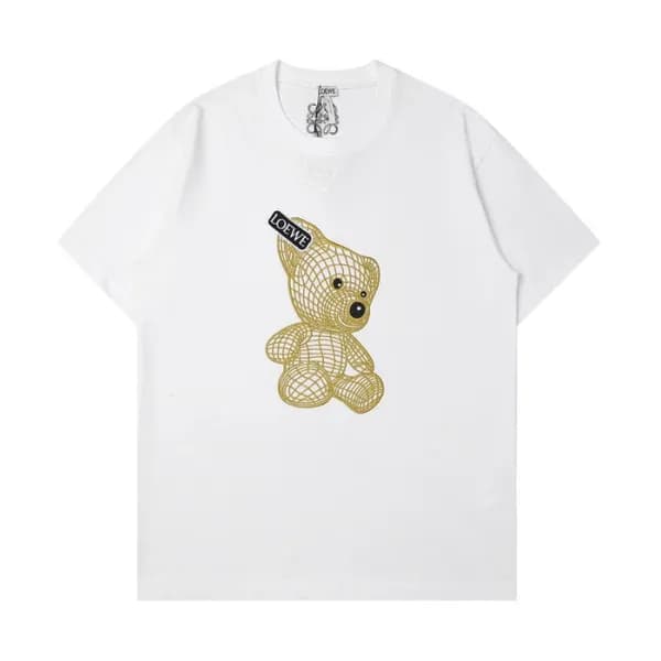 로에베 남/여 이니셜 아이보리 반팔티 - Unisex Ivory Tshirts - loe0… - 1