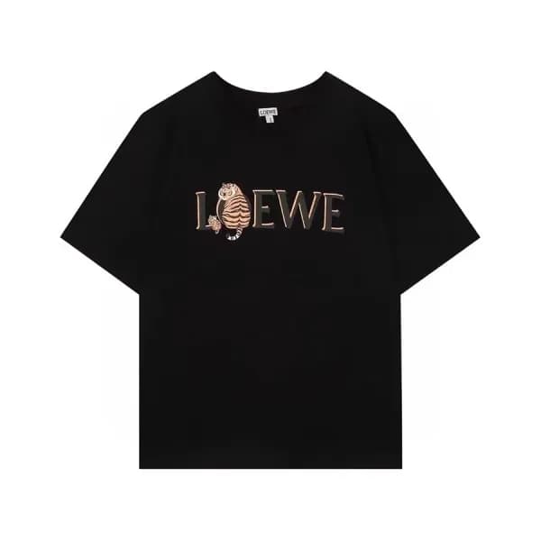 로에베 남성 이니셜 블랙 반팔티 - Mens Black Tshirts - loe0572x - 1