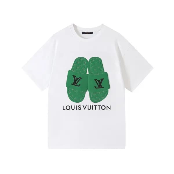 루이비통 남성 화이트 크루넥 반팔티 - Mens White Tshirts - lou0417… - 1