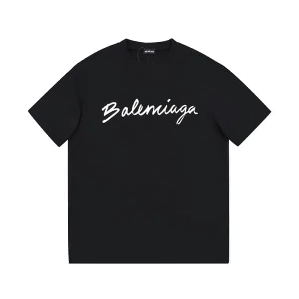 발렌시아가 남성 크루넥 블랙 반팔티 - Mens Black Tshirts - bal0148… - 1
