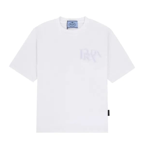프라다 남성 크루넥 화이트 반팔티 - Mens White Tshirts - Pra02693… - 1