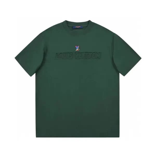 루이비통 남/녀 그린 크루넥 반팔티 - Unisex Green Tshirts - lou04… - 1